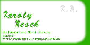 karoly mesch business card